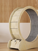 Mascottes d'exercice en bois OEM ODM Fibre Board Roue de course d'exercice pour chat Jouet de tapis roulant amusant pour chat de compagnie