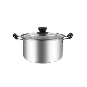 Casserole 22cm <span class=keywords><strong>en</strong></span> acier inoxydable 410 # avec poignée <span class=keywords><strong>en</strong></span> bakélite unique, couvercle <span class=keywords><strong>en</strong></span> <span class=keywords><strong>verre</strong></span> pour pot à induction applicable, matériau Inox 4.5L à bas prix - Product Image 4