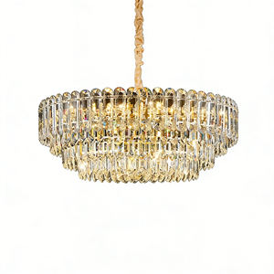Роскошная современная хрустальная светодиодная люстра для виллы, подвесной светильник с регулируемой высотой и диммированием для холла отеля и домашнего декора - Product Image 4