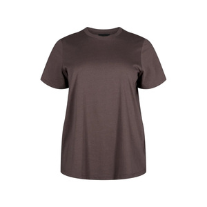 T-shirt pour femme en coton doux uni, grande taille, coupe ample, manches courtes, respirant, écologique, vêtements décontractés, logo personnalisé - Product Image 1