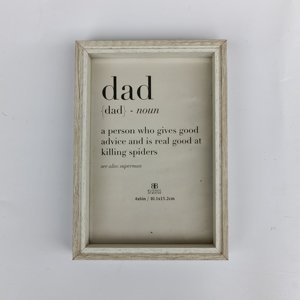 Cadre photo de remise de diplôme en gros avec texte doré, cadre photo avec insert thématique 'Définition de Papa', boîte à ombre, cadeau - Product Image 2