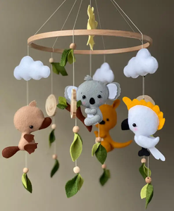 Koala bebé móvil animales australianos cuna móvil Koala canguro ornitorrinco cacatúa decoración de guardería natural - Product Image 4