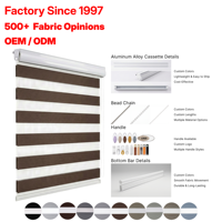 Stores Zébrés Manuels Modernes – Vente Directe Usine – Couleurs Assorties – Occultation Totale 100% – Protection Solaire Jour/Nuit – Stores à Double Couche pour Fenêtre