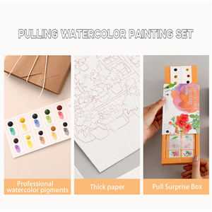 Kit de pintura de acuarela con pincel, <span class=keywords><strong>libro</strong></span> creativo para colorear y dibujar con paisaje y artista de diseño floral - Product Image 4