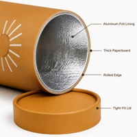 Emballage en tube de papier pour thé biodégradable de qualité alimentaire, respectueux de l'environnement, avec bord roulé, laminage mat et encre à base de soja
