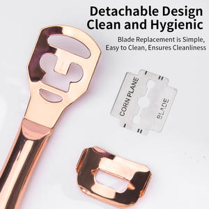 مبرد خشبي للقدم لإزالة الجلد الميت مع شفرة قابلة للاستبدال ومقبض مريح للعناية بالقدم للاستخدام المنزلي - Product Image 3