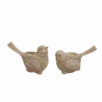 Figurines d'oiseaux colorées en résine de 2.9 pouces Statue d'oiseau de décoration de table artisanale avec finition dorée Set 6