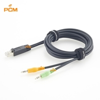 Kabel Splitter RJ45 8P8C Male ke Dual 3.5mm Male 1/8'' TRS Stereo AXIA untuk Sistem Siaran Konsol Radio Audio Node Analog
