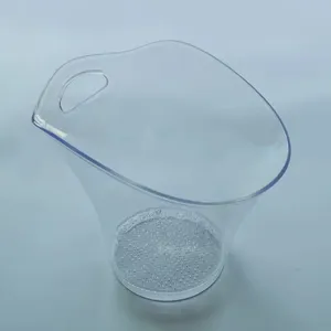 Secchi di ghiaccio in stile moderno vasche per bevande LED luce plastica trasparente secchio di ghiaccio Led lampeggiante secchio di vino per bevande