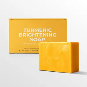Support Custom Private Label No SLS Skin Moisturizing Whitening Sulfur Free Kojic Acid Tumeric Turmeric Soap Of Tumeric Soap