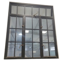 Fenêtres et portes en acier à grille noire de style industriel, fenêtres commerciales personnalisables à battant en métal vintage pour et résidentiel