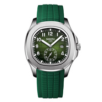 Montre Homme Multifonctionnelle à Quartz Nibos, Lumineuse, Étanche, Boîtier en Alliage d'Acier Inoxydable, Style Affaires