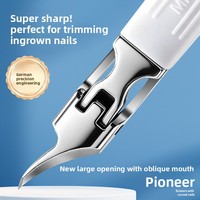Nouvelles pinces à ongles ultra-fines en acier inoxydable à bec d'aigle et à bord incliné pour bébé ; Pince à ongles à ouverture large spécifique aux ongles incarnés et à la paronychie