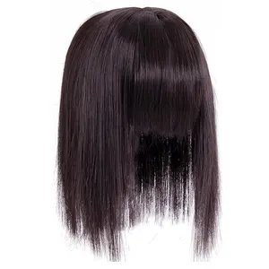 Synthetic New Woman Hair Clip With Bangs For Women Cover 13*13 cm women topper and White Hair Hairpiece Synthetic On Hair