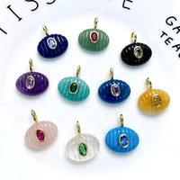 FM-HDP2871 Pendentif Coquillage en Pierre Colorée Tendance avec Zircon Cubique, Breloque en Pierre Colorée, Pendentif Collier Coquillage en Pierre Vente en Gros