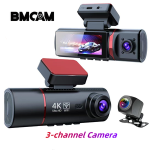 Caméra embarquée 4K à 3 objectifs, très vendue, avec contrôle via application Wi-Fi, écran IPS de 3,16 pouces, GPS intégré, vision nocturne, capteur G, enregistrement en boucle à 170 degrés - Product Image 1