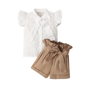 1 pcs אישית תווית אישית תלבושת הקיץ תינוק בגדי תינוק בגדי קצרים עליון בנות שתי יחידות סט 2 יחידות