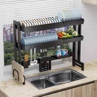 Égouttoir de cuisine pour évier, étagère de rangement pour comptoir, organisateur de séchage pour assiettes et bols au-dessus de l'évier, pour vaisselle
