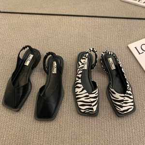 Women's Square Solid Color Sandals Summer New Model Fashionable French Korean Ultra-Feminine Flat Roman <b>Shoes</b> Waterproof - Product Image 5