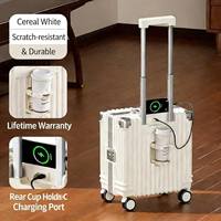 Valise à roulettes unisexe de 18 pouces à 4 roues, élégante et moderne, en ABS+PC, approuvée par les compagnies aériennes, avec serrure à combinaison TSA, bagage à main pour voyage