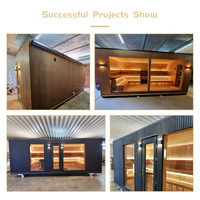 Cabina de Sauna para Exteriores en Climas Fríos con Estructura Flotante Anticorrosiva, Sauna Comercial Grande