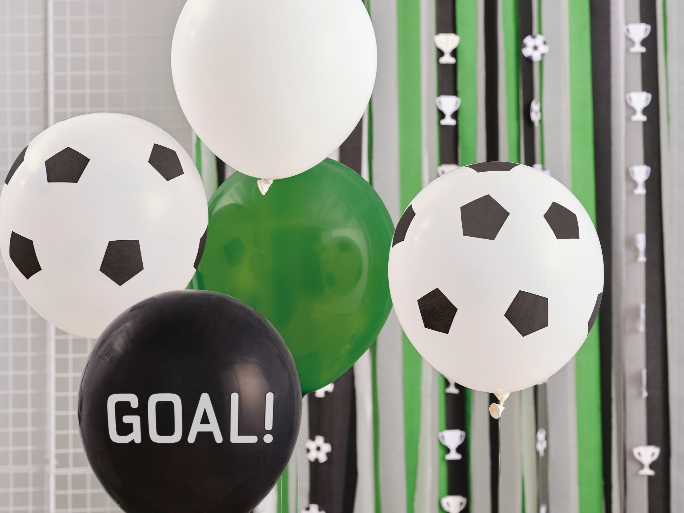Green white black balloons 12inch-5pcs