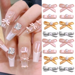 Ballet en or rose <span class=keywords><strong>chaussures</strong></span> <span class=keywords><strong>de</strong></span> danse ruban Nail Art décoration 2.5*8mm ballerine fille <span class=keywords><strong>chaussures</strong></span> nœud ongles pièces breloques bricolage Mnaicure - Product Image 2