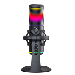 MK-02P Dual <b>Condenser</b> USB <b>Microphone</b> 192KHz/24Bit Cardioid/Omni Modes Noise Suppressor RGB Light for Podcast/Streaming/Recording - Product Image 4