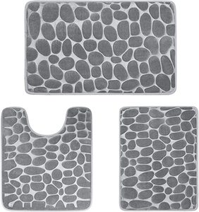 Ensemble de tapis de bain en mousse à mémoire de forme, lavable, antidérapant, tapis de sol pour salle de bain - Product Image 1