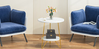Table basse circulaire double couche au design durable, style moderne et minimaliste, idéale pour la maison, le bureau ou les espaces commerciaux – Meilleure vente