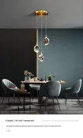 Lustre de luxe pour salon, lustre moderne pour salle à manger, lustre en cristal simple