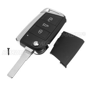 NUEVA Carcasa de Llave Remota Negra de 3 Botones, Funda Protectora para Llave Plegable para Volkswagen VW Golf MK7 2012+ - Product Image 6