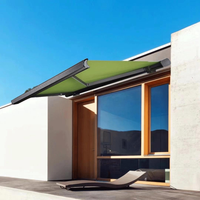 5m Léger Pleine Boîte Motorisé Rétractable Toit Auvent Auvent De Jardin Coupe-Vent En Alliage D'aluminium Cadre Électrique Polyester