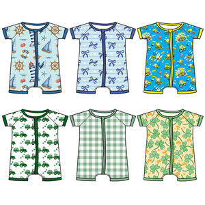 Pigiama in bambù con cerniera Kerui Overstock, all'ingrosso, per neonati e bambini, colorato, per bambine e bambini, <span class=keywords><strong>tuta</strong></span> estiva per neonati e bambini - Product Image 3