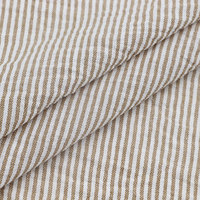 Expédition en 3 jours Tissu de chemise en lin rayé 100% polyester 150 g/m² pour le printemps et l'été