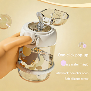 Botella de agua de 450ml/630ml con paredes gruesas, resistente a roturas, con diseño de dibujos animados, para estudiantes, con pajita. - Product Image 3