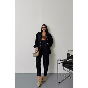 Conjunto de Camisa y Pantalones de Mezclilla Amarillos para Mujer - Product Image 3