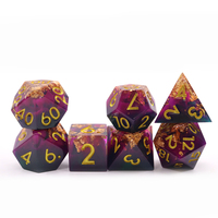 2023 dés en résine 7 pièces Dnd Set Dungeons & Dragons Résine polyédrique Dés tranchants