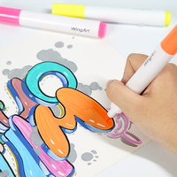 Lot de recharges de stylos marqueurs textiles à pointe unique 100 % personnalisés, à base d'eau, pour l'art, 6 couleurs, stylos de peinture textile permanents pour le graffiti