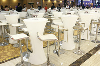 Table de bar à cocktails LED, éclairage RGB extérieur, mobilier en PE imperméable pour restaurant, jardin, bar, événement, fête