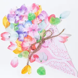 YUXIAN Die-cut Tape Flower Petal Series Aesthetic Hand Account Decoration Sticker Scrapbooking DIY Washi Paper Tapes 100 Pieces