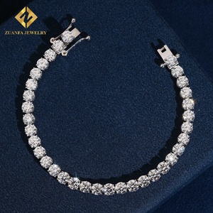 ZUANFA JEWELRY - Brazalete de Tenis de Lujo con Diamantes Cultivados en Laboratorio de 5 mm, Corte Brillante Redondo, Certificado IGI, Chapado en Oro Blanco, Unisex - Product Image 2
