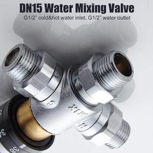 Válvula mezcladora termostática con núcleo de latón G12 de 4 puntos, mezclador de agua fría y caliente solar para grifo de cocina y baño - Product Image 4