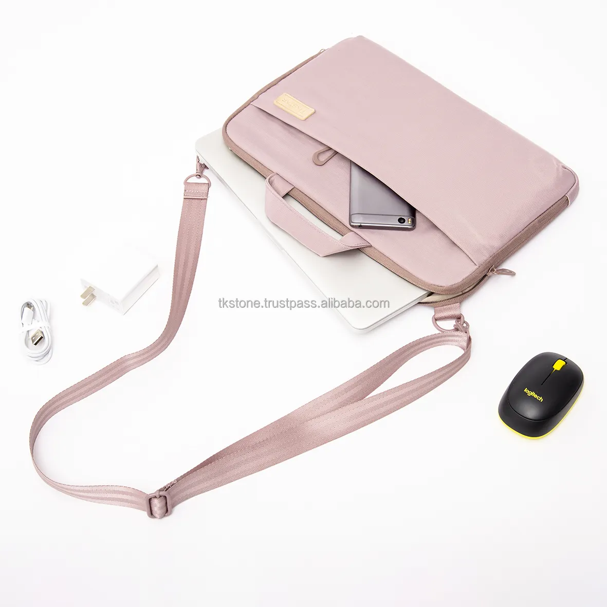 TK Vietnam custom fashion trend pink women travel business laptop sleeve notebook briefcase documents tote bag case