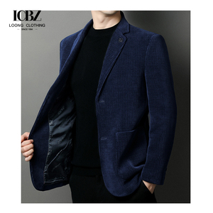 <span class=keywords><strong>Giovane</strong></span> abito singolo di mezza età da <span class=keywords><strong>uomo</strong></span> leggero di lusso Top primavera nuovo stile giacca di velluto dorato Plus Size vestito di velluto a coste - Product Image 4