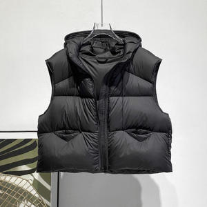 <span class=keywords><strong>Chaleco</strong></span> de <span class=keywords><strong>Plumas</strong></span> de Alta Gama para <span class=keywords><strong>Mujer</strong></span>, 90% Plumón, Estilo Invernal, con Capucha y Bolsillos, Grueso y Abrigado - Product Image 4