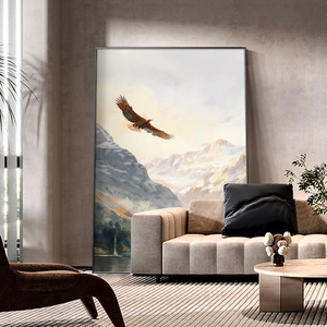 Peinture encadrée haut de gamme « Le Grand <span class=keywords><strong>Roc</strong></span> étendant ses ailes », paysage animalier, peinture en porcelaine cristalline pour la décoration intérieure - Product Image 3