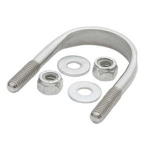 4in <span class=keywords><strong>Chrome</strong></span> thép không gỉ Metric chủ đề Flat Top u-bolt và khóa Nut yên kẹp uốn cong U Bolt - Product Image 1
