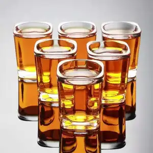 60ml mini atış cam yuvarlak viski ruhları cam bardak yüksek kalite OEM karşılama