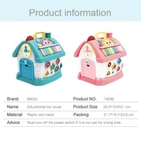 Jouet musical éducatif multifonctionnel en plastique souple pour tout-petits, maison de jeu pour enfants, jouets de dessin animé en gros